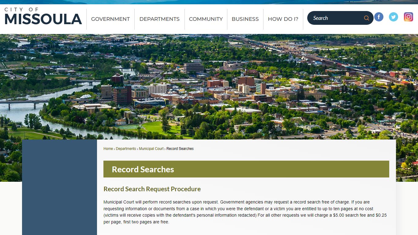 Record Searches | Missoula, MT - Official Website