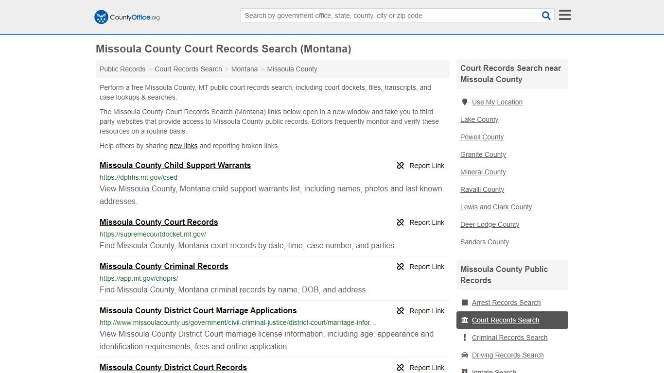 Court Records Search - Missoula County, MT (Adoptions ...